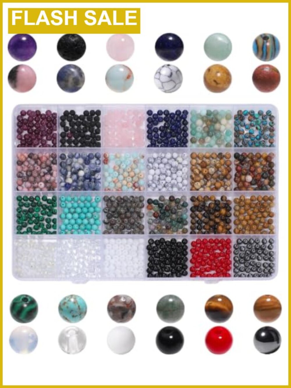 1080pcs 4mm Natural Round Stone Beads Gemstone Crystal Loose Beads Smooth Bead